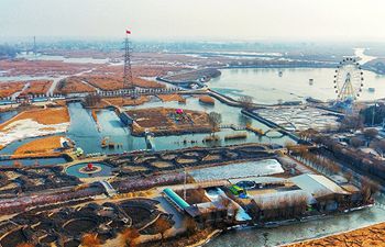 Aerial view of Baiyangdian in Xiongan New Area on New Year's Day